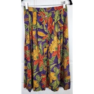 Alfred Dunner Vintage Floral Midi Skirt Size 10 Petite